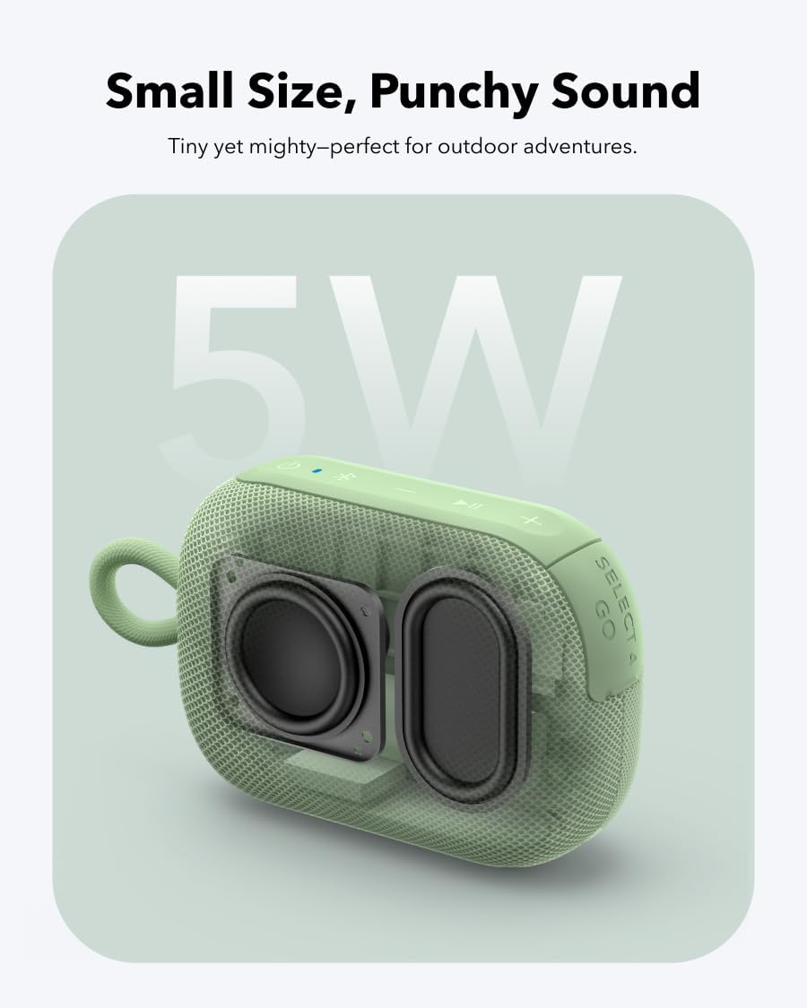 Soundcore Select 4 Go Bluetooth Shower Speaker by Anker, IP67 Waterproof/Dustproof, Portable Speaker, Wireless, 20H Playtime, Floatable, Powerful Sound, Electronics for Outdoors/Home/Office/Travel