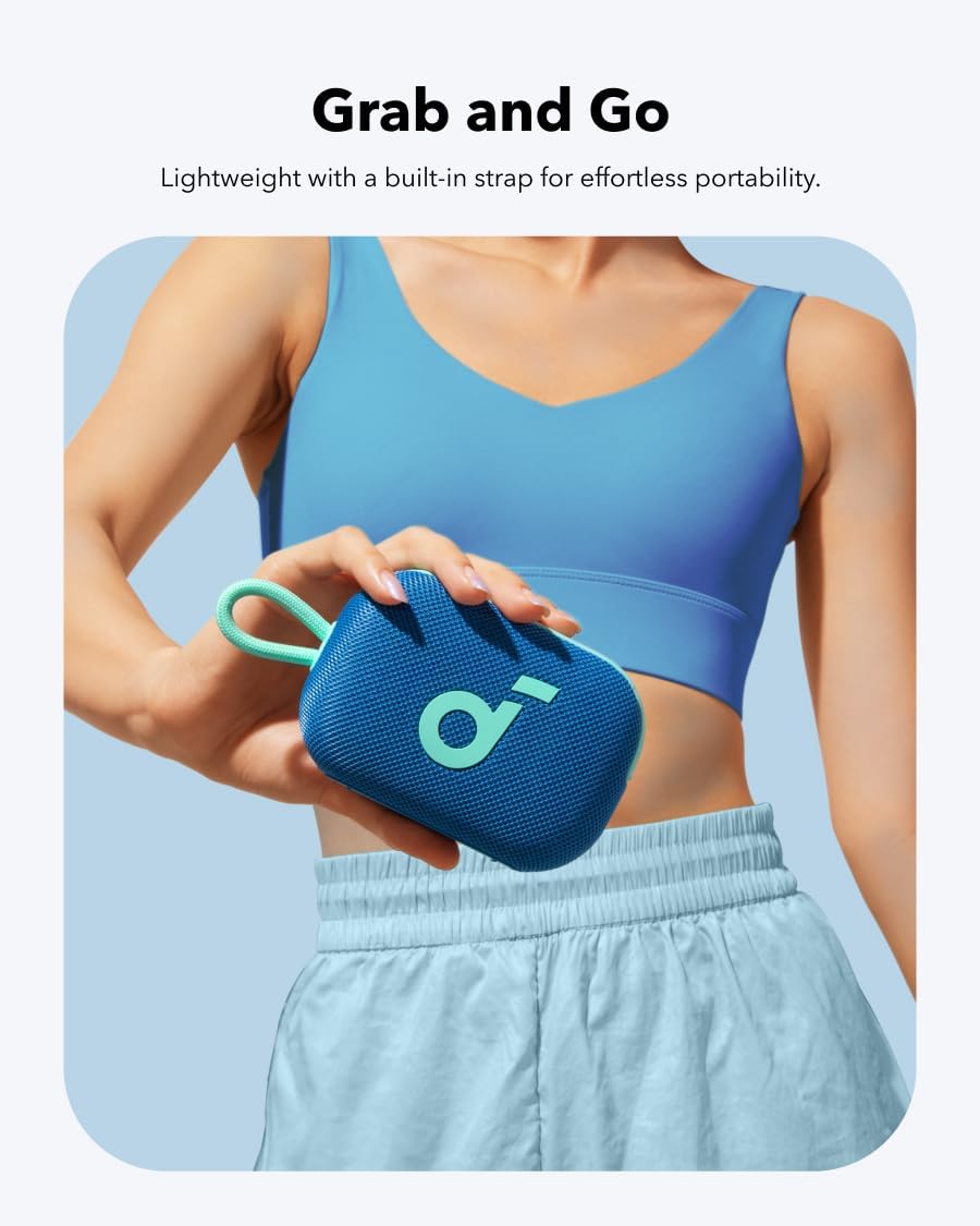 Soundcore Select 4 Go Bluetooth Shower Speaker by Anker, IP67 Waterproof/Dustproof, Portable Speaker, Wireless, 20H Playtime, Floatable, Powerful Sound, Electronics for Outdoors/Home/Office/Travel