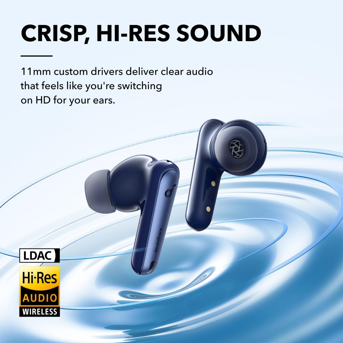 Soundcore by Anker Liberty 4 NC Wireless Earbuds, 98.5% Noise Reduction, Adaptive Noise Cancelling to Ears and Environment, Hi-Res Sound, 50H Battery, Wireless Charging, Bluetooth 5.3