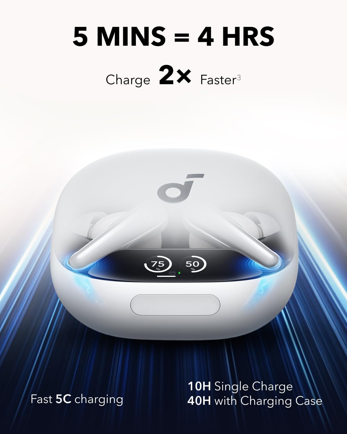 Soundcore Liberty 4 Pro by Anker, Noise Cancelling Wireless Earbuds, 7-Sensor and Real-Time Adaptive Noise Cancelling, 2× Faster Charging, Studio-Level Hi-Fi Music, Clear Calls with 6 Mics and AI