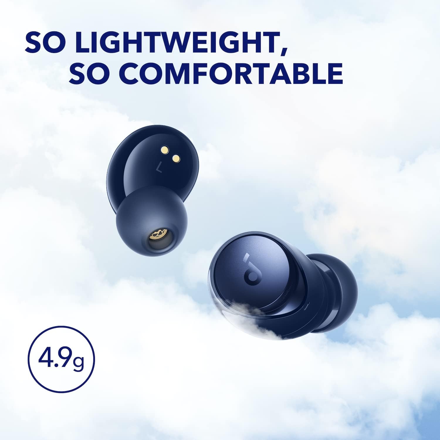 Soundcore by Anker Space A40 Adaptive Active Noise Cancelling Wireless Earbuds, Reduce Noise by Up to 98%, Ultra Long 50H Playtime, 10H Single Playtime, Hi-Res Sound, Comfortable Fit, Wireless Charge