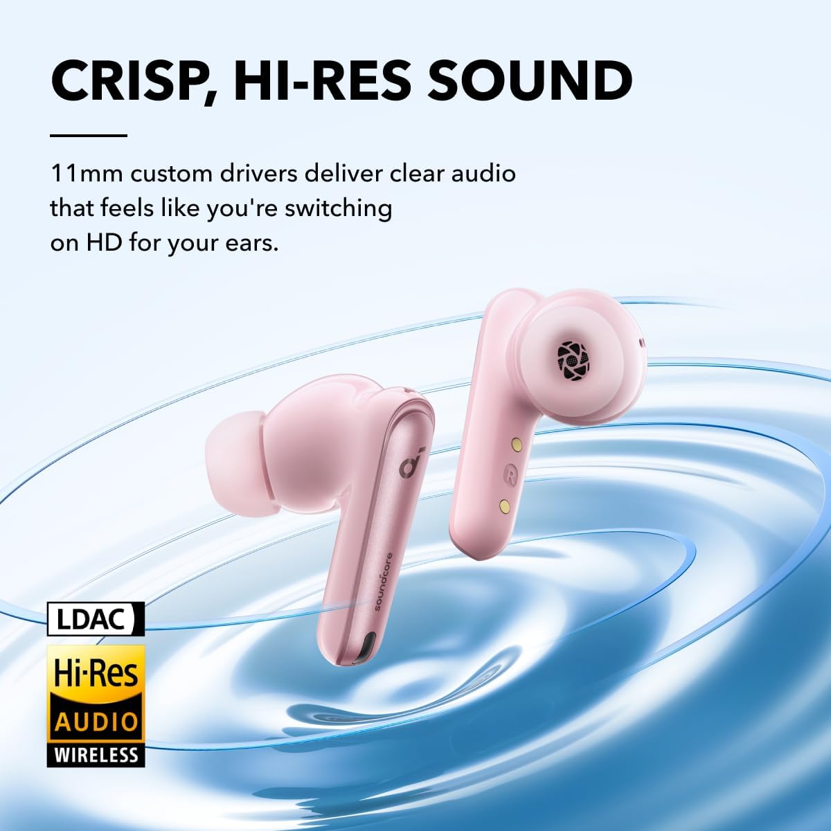 Soundcore by Anker Liberty 4 NC Wireless Earbuds, 98.5% Noise Reduction, Adaptive Noise Cancelling to Ears and Environment, Hi-Res Sound, 50H Battery, Wireless Charging, Bluetooth 5.3