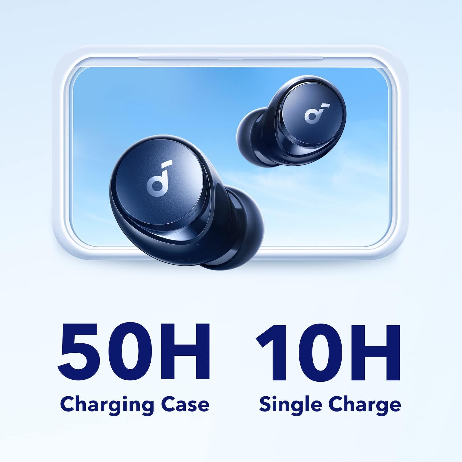 Soundcore by Anker Space A40 Adaptive Active Noise Cancelling Wireless Earbuds, Reduce Noise by Up to 98%, Ultra Long 50H Playtime, 10H Single Playtime, Hi-Res Sound, Comfortable Fit, Wireless Charge