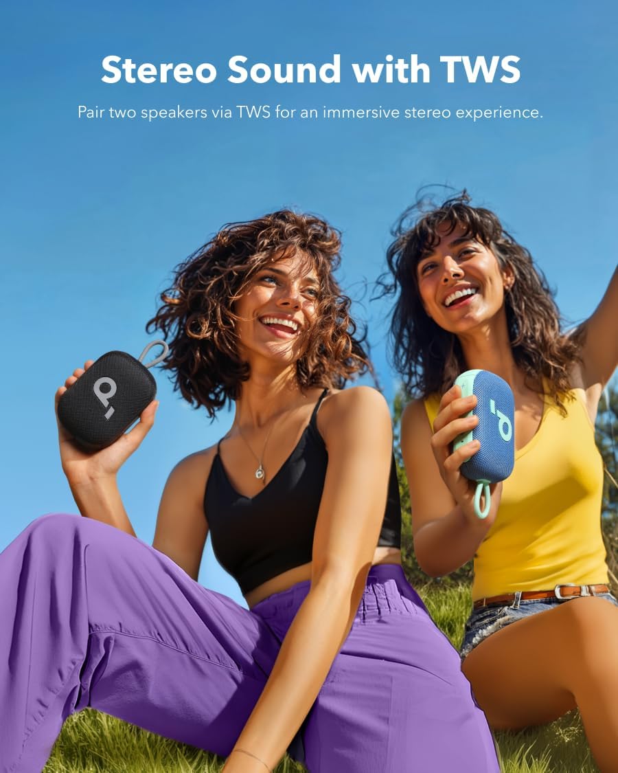 Soundcore Select 4 Go Bluetooth Shower Speaker by Anker, IP67 Waterproof/Dustproof, Portable Speaker, Wireless, 20H Playtime, Floatable, Powerful Sound, Electronics for Outdoors/Home/Office/Travel