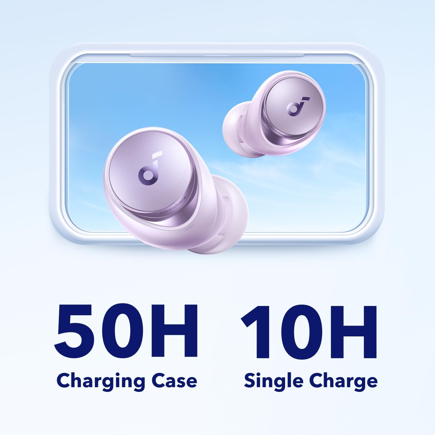 Soundcore by Anker Space A40 Adaptive Active Noise Cancelling Wireless Earbuds, Reduce Noise by Up to 98%, Ultra Long 50H Playtime, 10H Single Playtime, Hi-Res Sound, Comfortable Fit, Wireless Charge