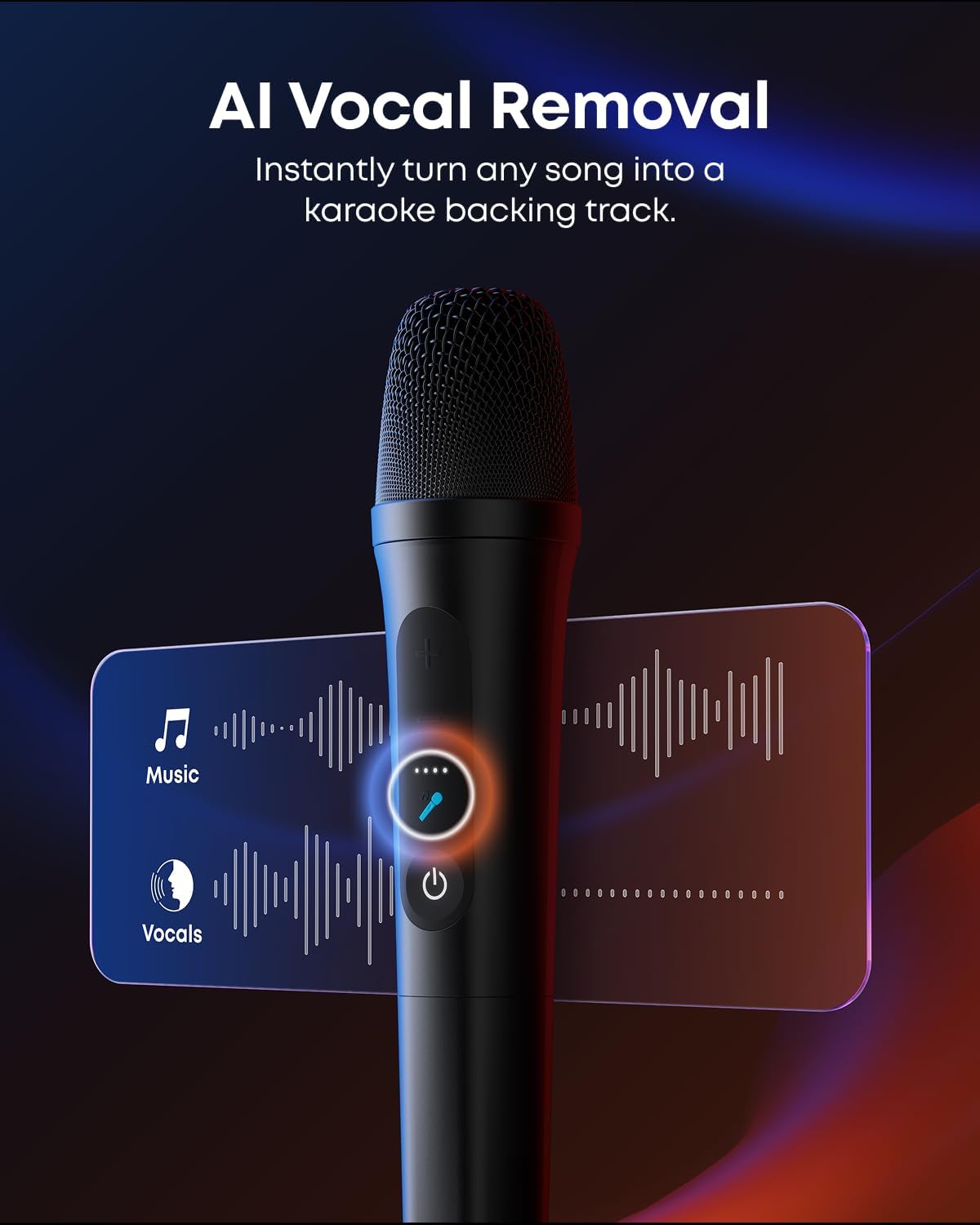 soundcore Rave 3S AI Karaoke Party Speaker with 2 Wireless Microphones, 200W Sound, AI Vocal Removal, Reverb, Light Show, 12H Playtime, Portable Bluetooth PA System for Home, Party, or Backyard