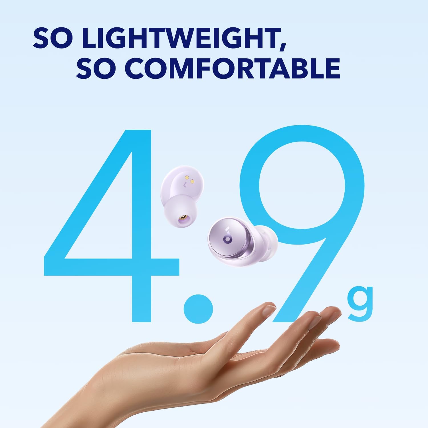 Soundcore by Anker Space A40 Adaptive Active Noise Cancelling Wireless Earbuds, Reduce Noise by Up to 98%, Ultra Long 50H Playtime, 10H Single Playtime, Hi-Res Sound, Comfortable Fit, Wireless Charge