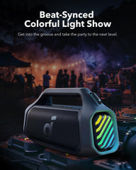 soundcore Boom 2 Plus By Anker, Outdoor Speaker, 140W, 2+2 Channel, BassUp 2.0, 20H Playtime, Fast Charge, IPX7 Waterproof, RGB Lights, Power Bank, Bluetooth 5.3, Portable for Outdoors, Camping, Beach