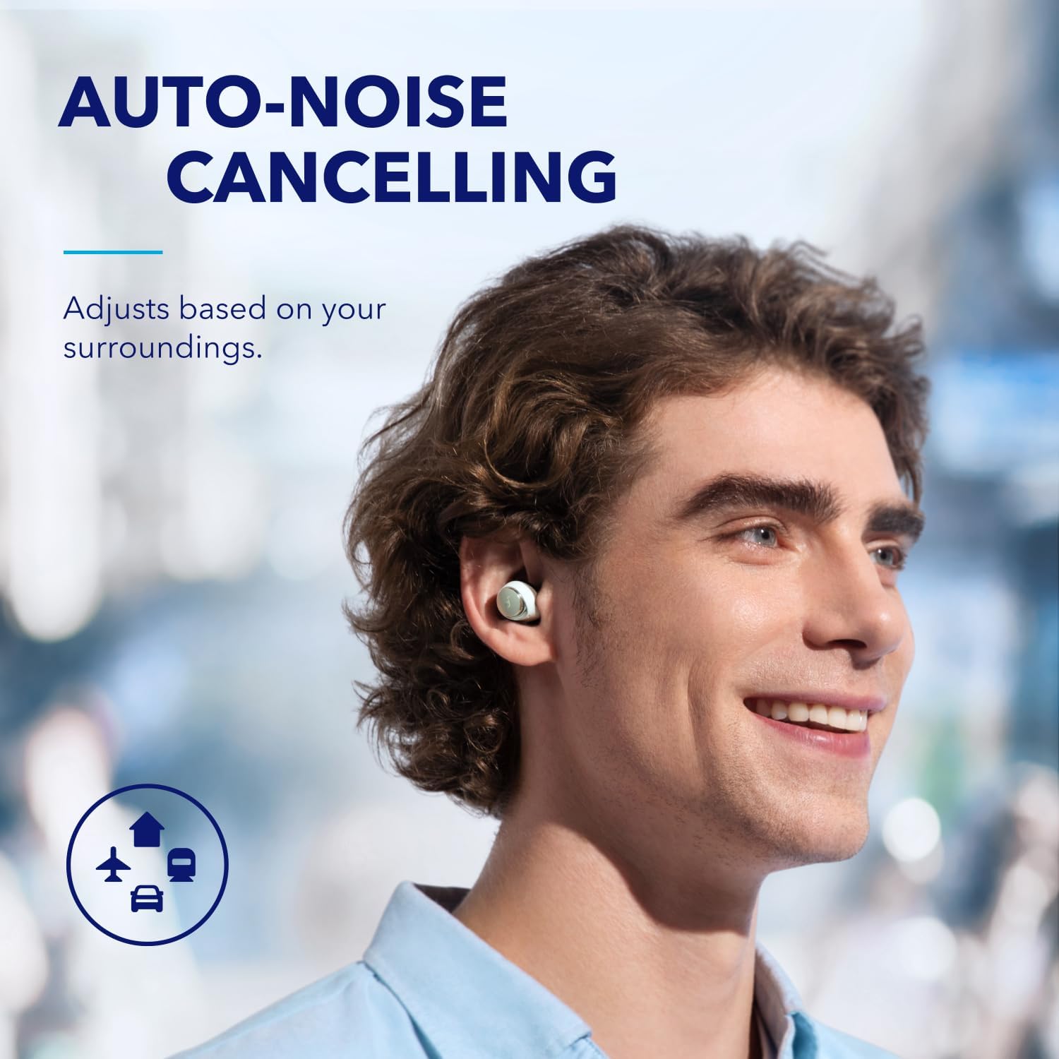 Soundcore by Anker Space A40 Adaptive Active Noise Cancelling Wireless Earbuds, Reduce Noise by Up to 98%, Ultra Long 50H Playtime, 10H Single Playtime, Hi-Res Sound, Comfortable Fit, Wireless Charge