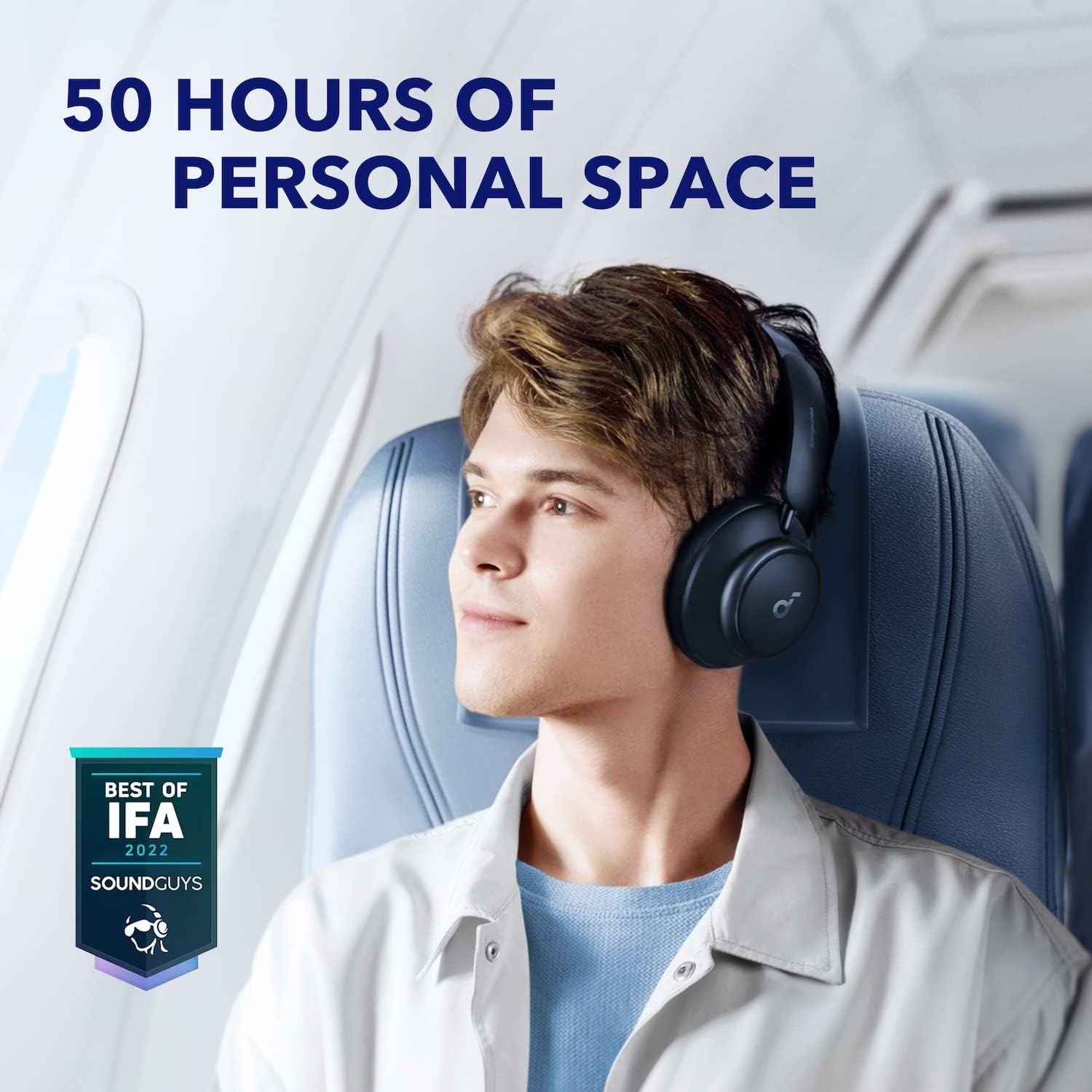 Soundcore by Anker Space Q45 Adaptive Active Noise Cancelling Headphones, Reduce Noise by Up to 98%, 50H Playtime, App Control, LDAC Hi-Res Wireless Audio, Comfortable Fit, Clear Calls, Bluetooth 5.3
