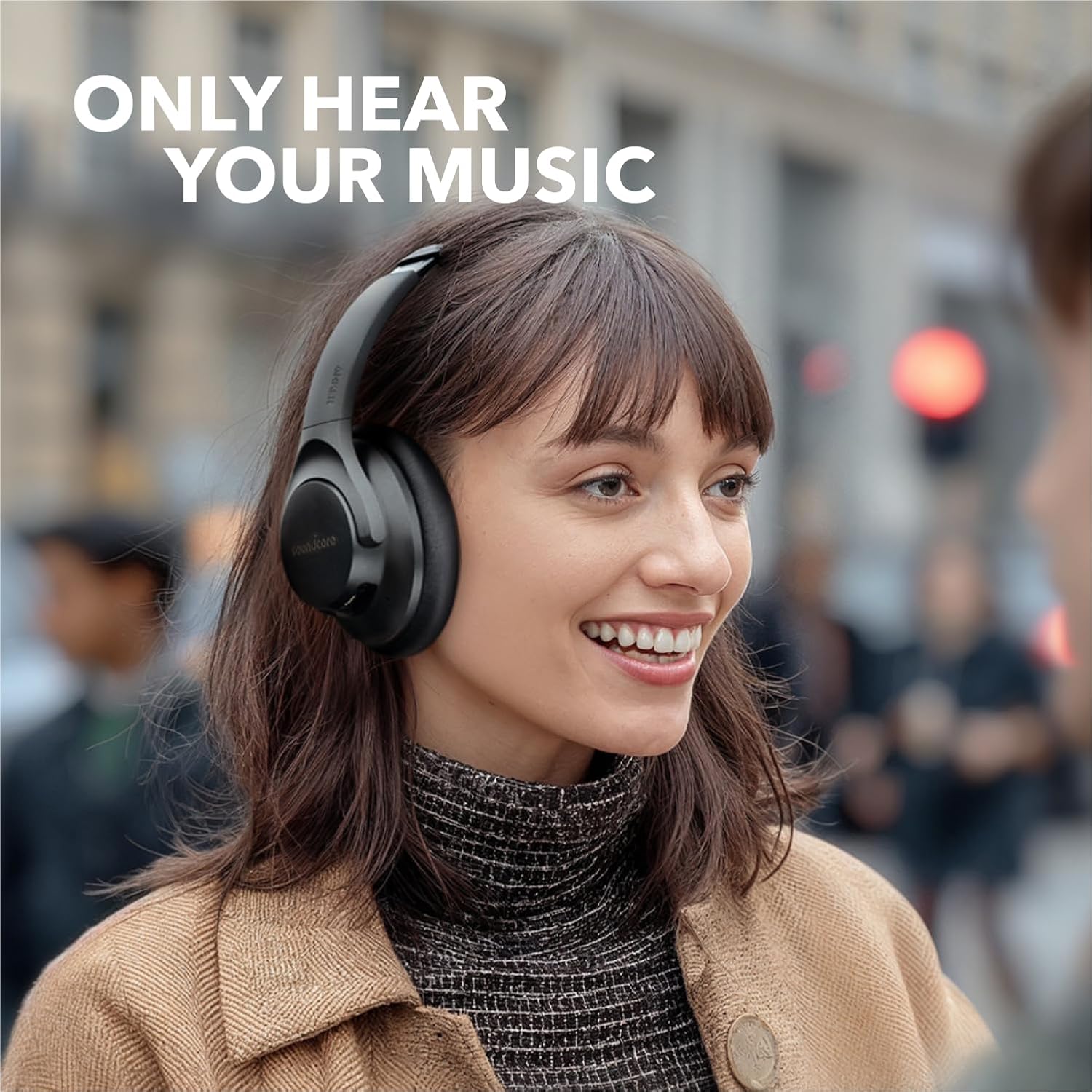 Soundcore Anker Life Q20 Hybrid Active Noise Cancelling Headphones, Wireless Over Ear Bluetooth Headphones, 60H Playtime, Hi-Res Audio, Deep Bass, Memory Foam Ear Cups, Travel, Office