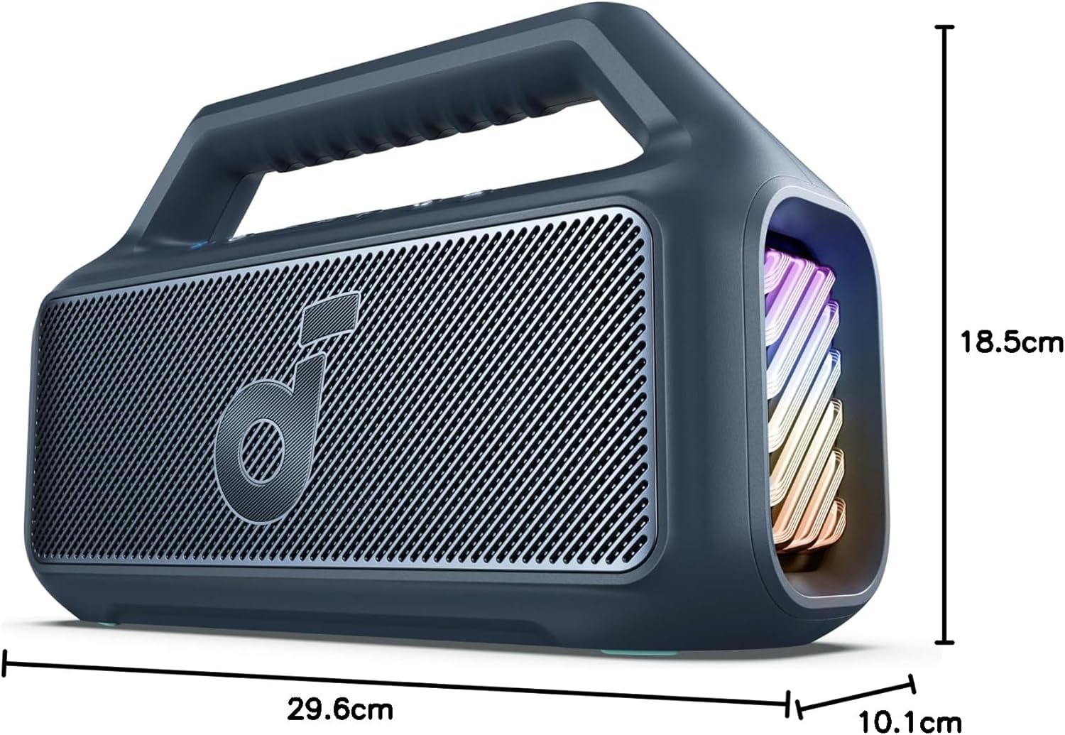 soundcore Boom 2 By Anker, Outdoor Speaker, 80W, Subwoofer, BassUp 2.0, 24H Playtime, IPX7 Waterproof, Floatable, RGB Lights, USB-C, Custom EQ, Bluetooth 5.3, Portable for Camping, Beach, and Backyard