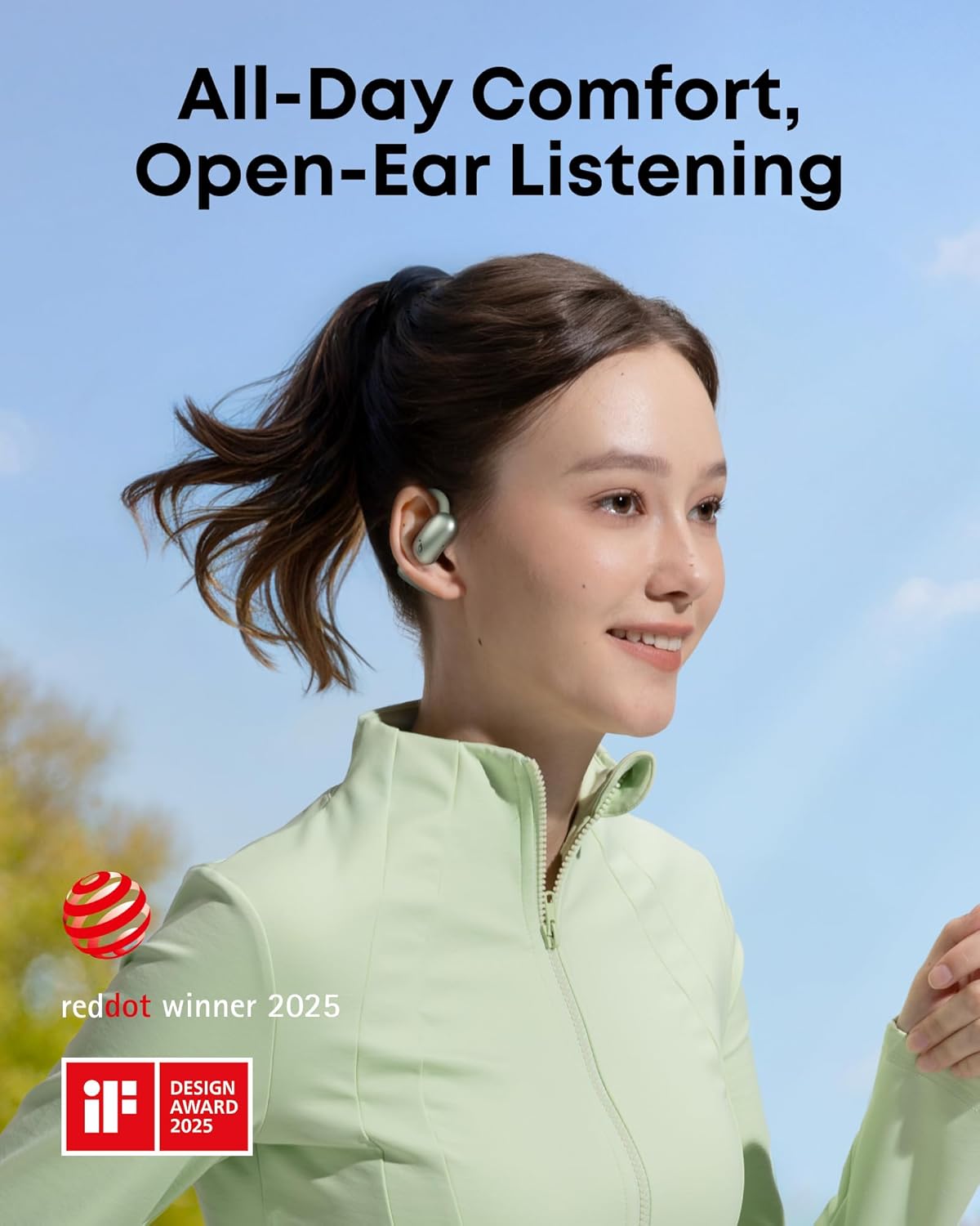 soundcore AeroFit 2 by Anker, Open-Ear Headphones, 4 Adjustable Positions for Every Ear Size, 2x Richer Bass, Hi-Res, 42H Playtime, IP55, AI Clear Calls,Wireless Charging,Translation Earbuds Real Time