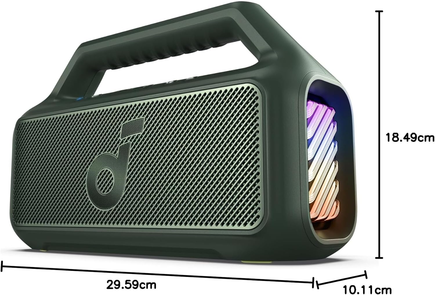 soundcore Boom 2 By Anker, Outdoor Speaker, 80W, Subwoofer, BassUp 2.0, 24H Playtime, IPX7 Waterproof, Floatable, RGB Lights, USB-C, Custom EQ, Bluetooth 5.3, Portable for Camping, Beach, and Backyard