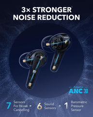 Soundcore Liberty 4 Pro by Anker, Noise Cancelling Wireless Earbuds, 7-Sensor and Real-Time Adaptive Noise Cancelling, 2× Faster Charging, Studio-Level Hi-Fi Music, Clear Calls with 6 Mics and AI