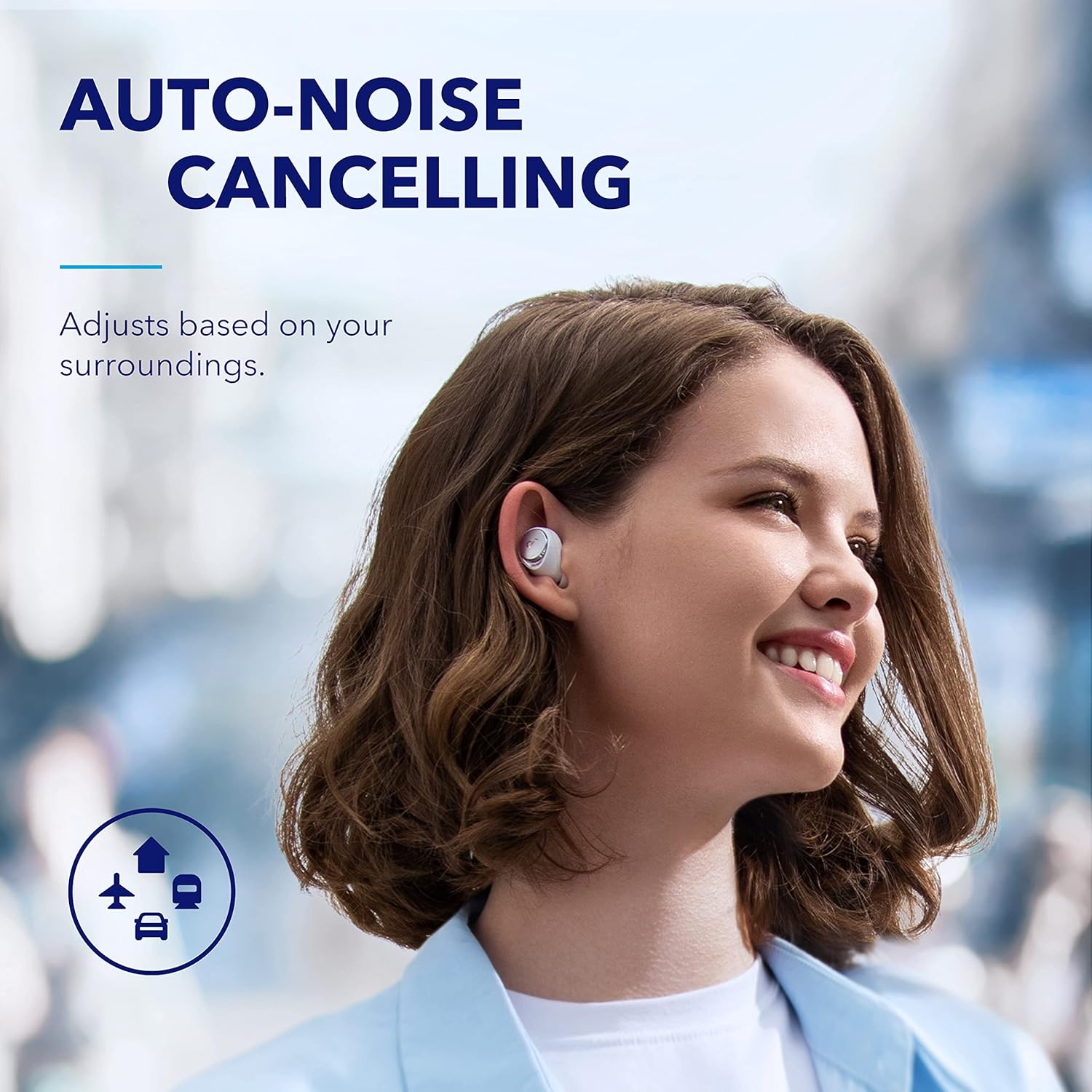 Soundcore by Anker Space A40 Adaptive Active Noise Cancelling Wireless Earbuds, Reduce Noise by Up to 98%, Ultra Long 50H Playtime, 10H Single Playtime, Hi-Res Sound, Comfortable Fit, Wireless Charge
